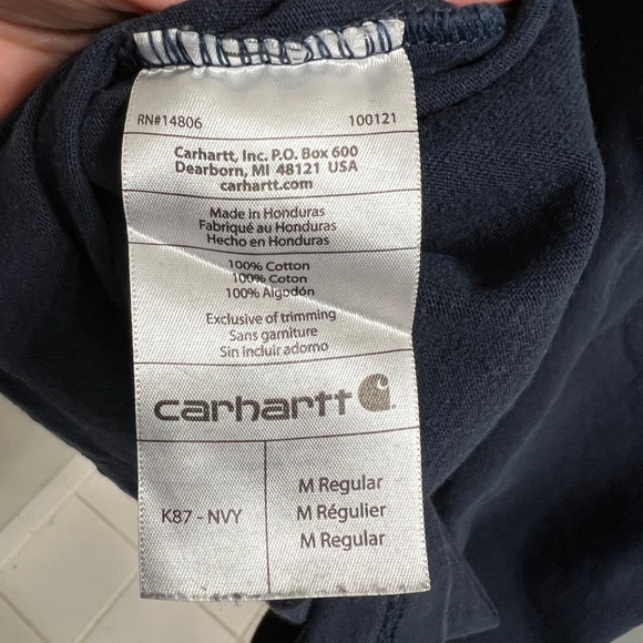 Carhartt Dark Blue Tee with Logo Pocket - Picture 7 of 7